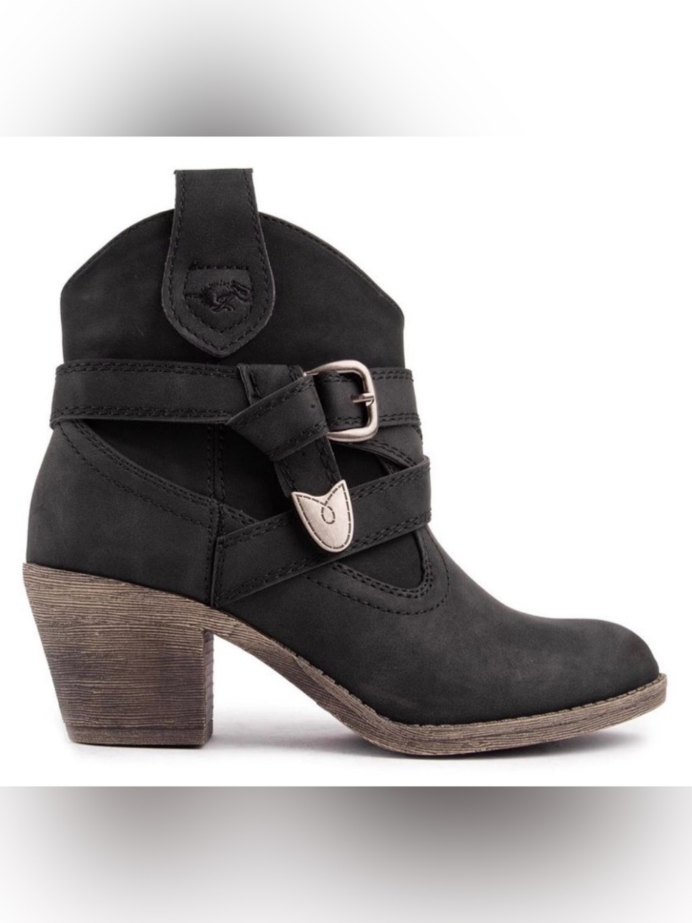 Rocket Dog Women’s Satire Western Ankle Boot in Black Pull-On Size 8